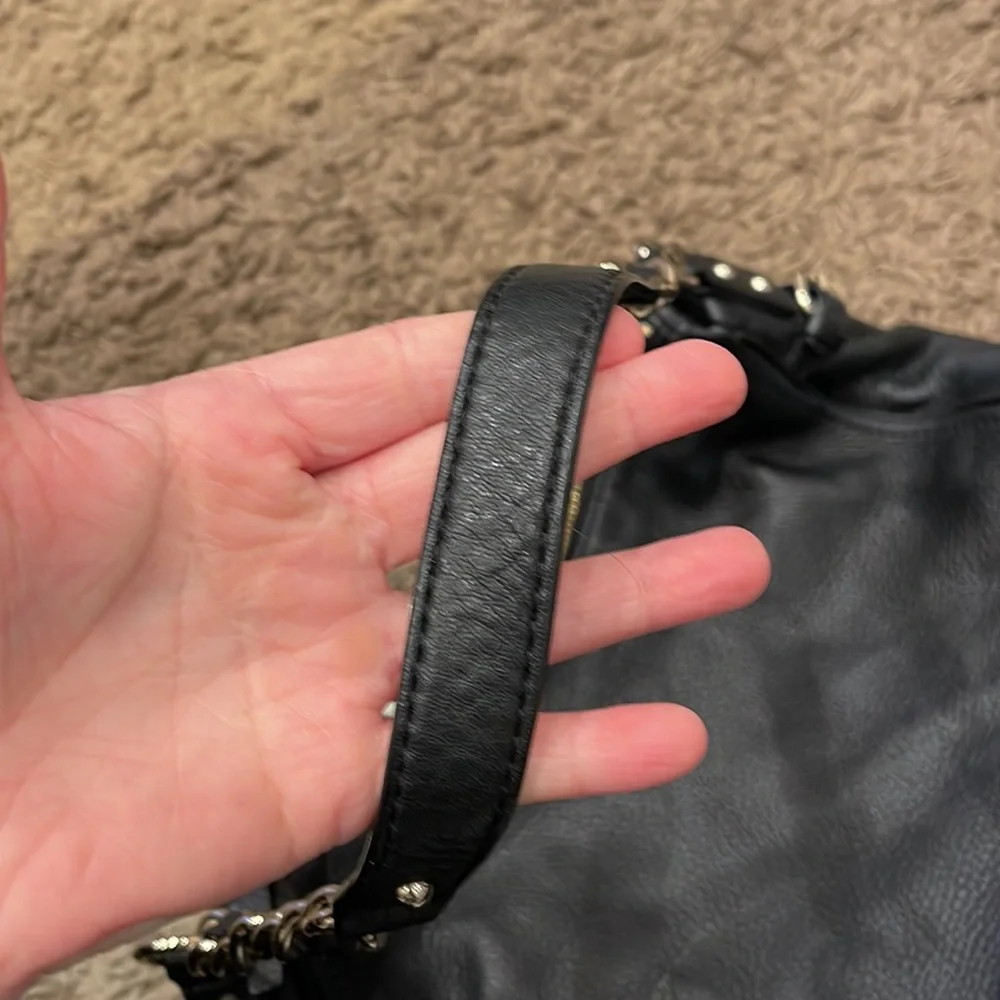 Kate Spade New York Black Grained Leather Shoulder Bag